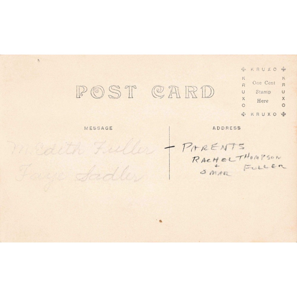 Antique Kruxo RPPC Real Photo Postcard Two Women Fur Stole Edwardian Named - Picture 2 of 2